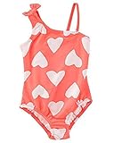 Osh Kosh B'Gosh Little Girls Toddler Heart Print One-Piece Swimsuit (5T) Orange