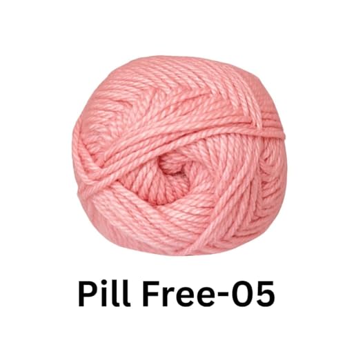 Image of VCR Peach Yarn, Pill-Free Soft Knitting Yarn, 100 Grams Hank, 263 Meters Length, Low-Pill Acrylic Yarn, Soft Crosia Threads, Pack of 1, Suitable for Beanies, Caps and Gloves