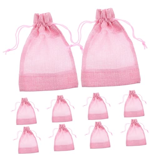 Luxshiny 10pcs Small Organizer Bag Drawstring Jewelry Storage Pouch for Travel Mesh Design Easy to Use