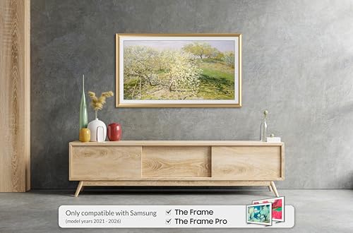 Image of Pale Gold Prismatic 75 inch Deco TV Frame for Samsung The Frame /Pro TVs