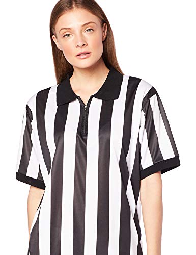Crown Sporting Goods Women's Official Striped Referee/Umpire Jersey, Small, Black/White #TOP1