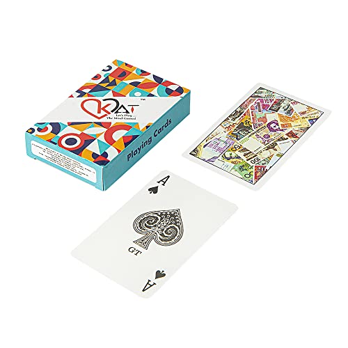 Image of KAT 3 Pieces Playing Cards Pure Plastic 100% PVC Design H I J Multicolour Pack Premium Deck for Bridge Rummy Poker Holi Diwali Taash Game Nights Party & Fun