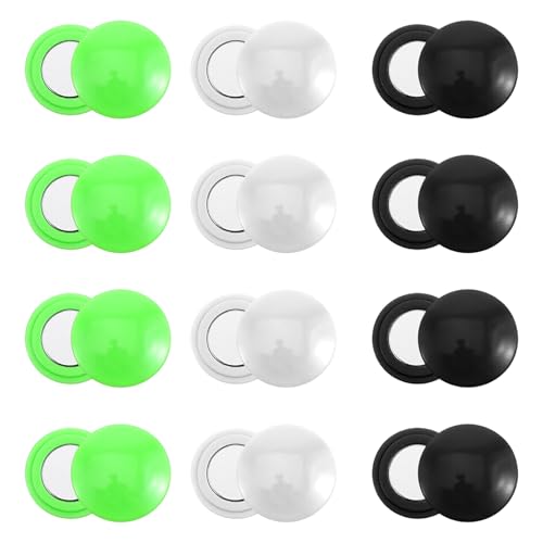 12 Pairs Running Bib Magnets Magnetic Race Number Holder Race Bib Magnets Triathlon Cycling Field Supplies(White Black Green)