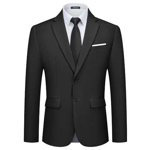 Mens Blazer Smart Casual Slim Fit Formal Business Suit Jackets Two Buttons Wedding Jackets Lightweight - Image 3