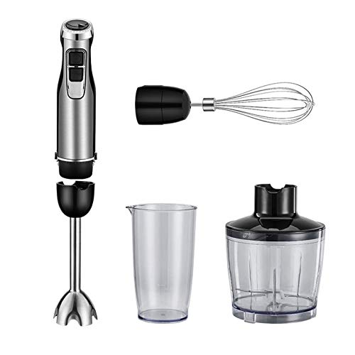 Stabmixer, 4-in-1-Stabmixer-Set aus Edelstahl, Stabmixer mit Becher und Küchenmaschine, Edelstahlklinge, Schneebesen für Smoothies, Bpa-frei