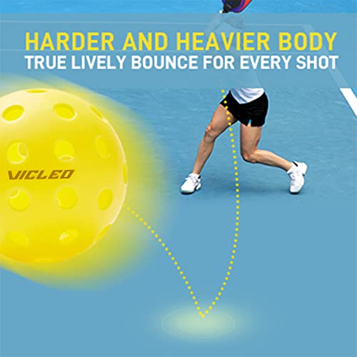 Vicleo Pickleballs Balls Pickleball Outdoor Balls 6-Pack For Tournament Play, Professional Performance(Yellow) #TOP2