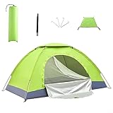 Tienda de campaña ligera e impermeable para senderismo y camping, refugio para 1-2 personas con tafetán de poliéster 190T, suelo Oxford 210D y postes de fibra de vidrio (2 personas verde)