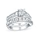Produktbild 2Ct Zirkonia Solitär Prinzessin Geschnitten Band Aaa Cz Verlobung Hochzeit Ring Einstellen Für Frauen 925 Sterling Silber
