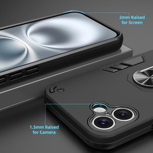 Image of NDCOM for iPhone 16 Plus Back Cover | Premium iPhone 16 Plus Cover | Kickstand Ring Holder Case
