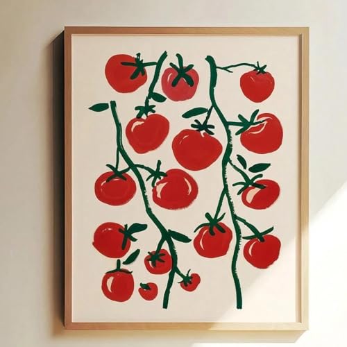 Peinture sur toile imprimée alimentaire de tomates, cadre XINBAO art mural cuisine 60x80 cm - 4