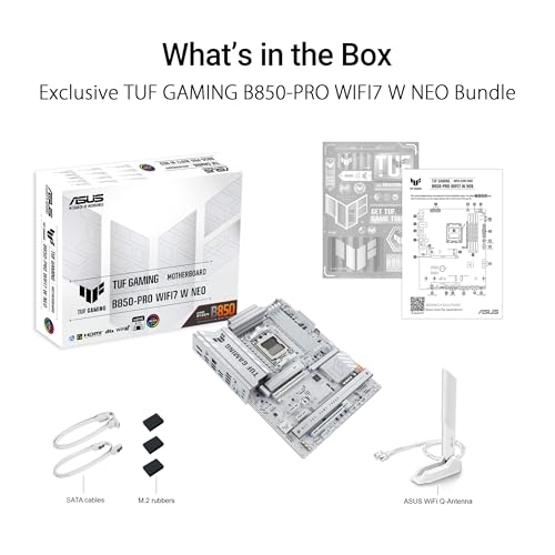 Image of ASUS TUF Gaming B850-PRO WIFI7 W NEO AM5 ATX Motherboard, DDR5, DIMM Fit, WiFi 7, 2.5Gb LAN, 3X M.2, 3X USB-C