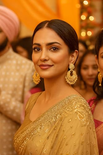 Touchstone Indian Bollywood Desire Tribal Boho Chic Moon Chandbaali Theme Designer Earrings For Women.4