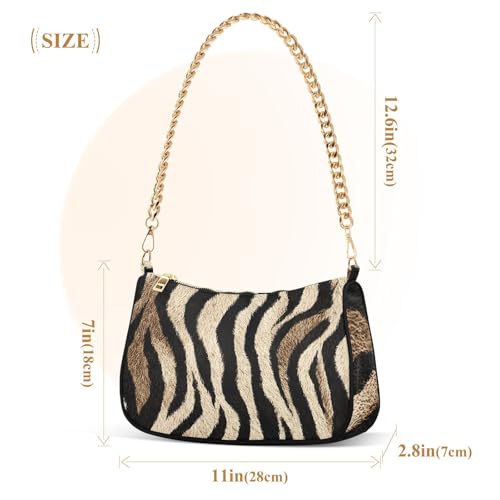 Image of Shoulder Bags for Women Animal Zebra Leopard Cheetah Tiger Print Hobo Tote Handbag Small Clutch Purse with Zipper Closure