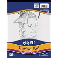 Pacon UCreate Tracing Pad, White, 9\" x 12\", 40 Sheets