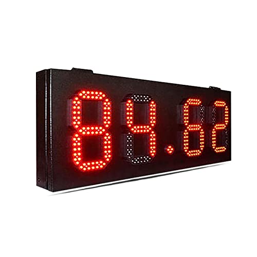 Cronómetro digital para exteriores resistente a la lluvia, caja de hierro, pantalla LED roja de 8 pulgadas, formato 88.88, para eventos deportivos, maratones y escalada (reloj blanco de 12 pulgadas, 1 unidad) miniatura 2