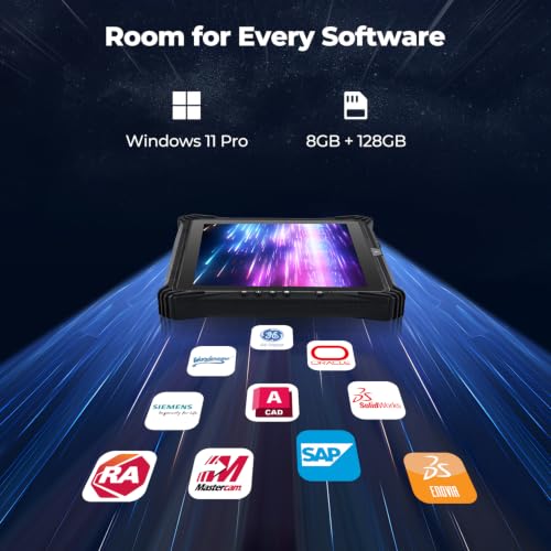 Image of MUNBYN Rugged Windows Tablet, 12.2 inch Extra Large Rugged Tablet, Replaceable SSD, 6300mAh+700mAh Dual Batteries & Hot Swappable, IP65 Rugged PC for Field Work, 2Y Protection, IRT09J Lite