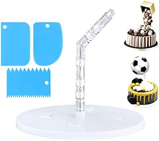 GLAITC Cake Stand Support Structure, Anti Gravity Cake Pouring Kit with Cake Scraper Decorating Straws Cake Kit Baking Tools Unique Cakes for Birthday Parties,Weddings,Celebration Dinners