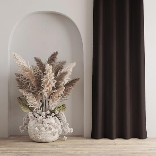 Image of LaVichitra 1 Piece Solid Premium Blackout Curtain - Thermal Insulated, 3 Layered, 100% Opaque Door Curtain - 7 feet, Dark Coffee