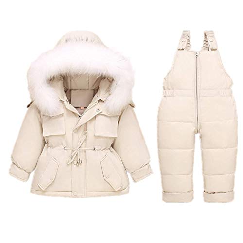 Jueshanzj Baby Mädchen Daunenjacke Ski Mantel Skihose 2-teiliges Outfit...
