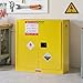 SPECRAFT 45 Gal Flammable Cabinet, 44x43x18 Inch, Cold-Rolled Steel, Adjustable Shelves, OSHA & CE Certified for Industrial, Commercial, Laboratory, and Institutional Use, Yellow