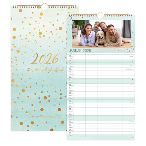 Fotokalender 2026 zum Selbstgestalten 23x43cm, Bastelkalender 2026 von...