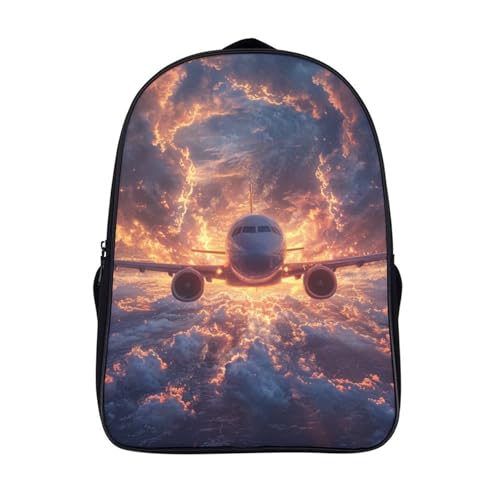 Cartable garçon primaire ergonomique et imperméable avec motif avion 40cm
