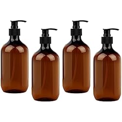 Dispensador Champu Y Gel Ikea MXTIMWAN 4 Piezas Dispensador de Jabón Reutilizable Botella, 500ml Botellas de Champú Vacías, Botellas Vacías con Bomba de Prensa para Loción, Gel de Ducha, Jabón de Manos