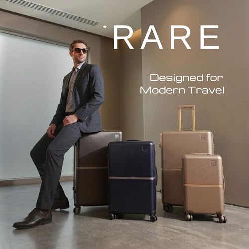 Image of Rare Tony Medium Size Blue Hard Trolley Bag Polycarbonate Antiscratch Travel Suitcase with 8 Silent Wheels and a Sturdy TSA Lock - Luggage for Men & Women