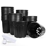 JERIA 100-Pack 1 Gallon Flexible Plant Nursery Pots with 100Pcs Plant Labels,Thickened Soft Plastic Seedling Pots,Seed Starting Pot Flower Plant Container for Succulents， Seedlings