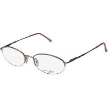 Marcolin 7222 For Ladies/Women Designer Half-Rim Strass Flexible Hinges Half-Rimless With Rhinestones Eyeglasses/Eyewear 55-19-140, Taupe