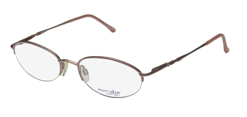 Marcolin7222 For Ladies/Women Designer Half-rim Strass Flexible Hinges Half-rimless With Rhinestones Eyeglasses/Eyewear