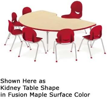 4000 Series 66" x 60" Kidney Classroom Table Tabletop Color: Grey Nebula, Tabletop Edging Finish: Cucumber