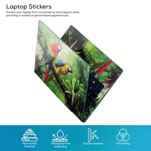 Image of Galaxsia Parrot Full Body Vinyl Laptop Skin /Sticker /Cover Upto 15.6 Inches Laptops Laminated-Removable-HD Quality Compatible for Hp-Dell-Sony-Lenovo-Asus etc.(15x10 Inches)