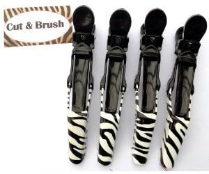 Rubberized Crocodile Clips for Hair Styling 4-Pack