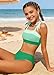 KANGKANG Girls Swimsuits Size 14-16 Green Color Block Adjustable Straps 2 Piece Set Swimsuits for Teen Girl Bikini Size 15 Bathing Suits for Girls Size 16