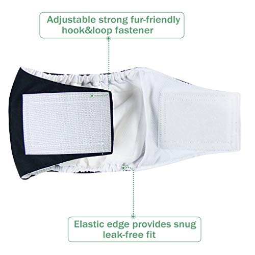Image of Wegreeco Washable Male Dog Belly Wrap - Pack of 3 - (Black,XX-Large)