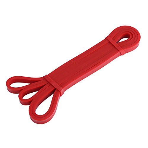 eecoo 4 Farben Latex Pull Up Widerstand Fitness Stretch Bands Yoga Übung Schleife Gummiband(2080 * 0.45 * 13mm-Rot)