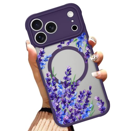 OOK Purple Phone Case for iPhone 17 Pro 6.3 Inch, Lavender Floral Flowers