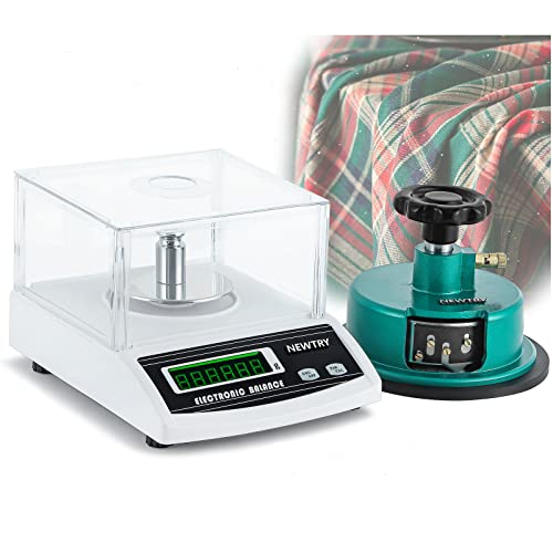 NEWTRY Balance Electrónica Textil Escala de Alta Precisión Balanza Analítica Digital Cuadrado con Muestreador de Tela Cortador de Discos de Ropa Cover