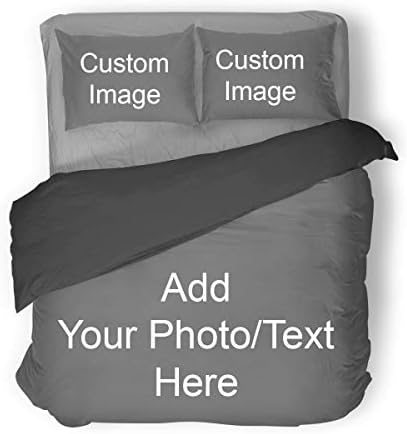 Custom Bedding Set with Photo & Text Personalized Kids Duvet Cover Sets with 2 Pillowcases Gift for Family Girls Boys( Twin )(No Comforter)