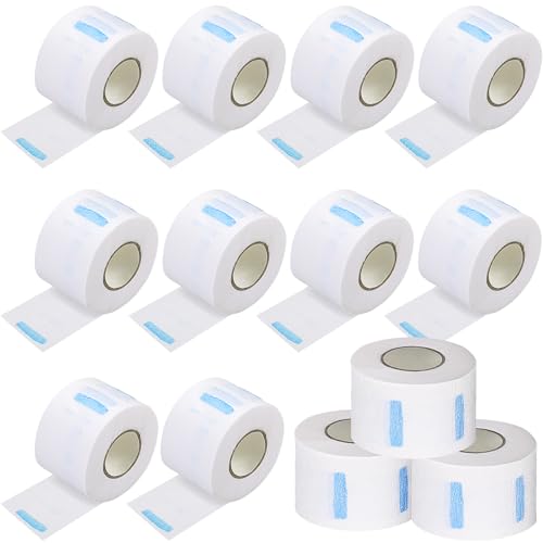 Yilloog 1000 Pcs 10 Rolls Barber Neck Paper Strips Disposable Stretchy