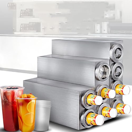 Dispensador de vasos de acero inoxidable, diámetro del tubo de 90 mm, longitud de 650 mm, resistente a las huellas dactilares, fácil de operar, para bares/tiendas de té/restaurantes/cocina
