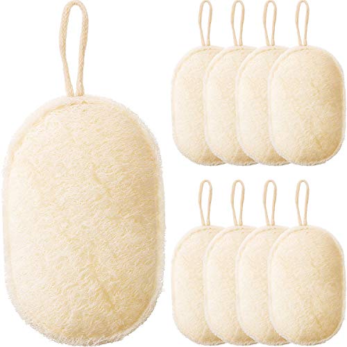 9 Pieces Exfoliating Loofah Sponge Pads Double-Sided Loofah Body Scrubber Shower Loofah Sponge Brush for Women and Men