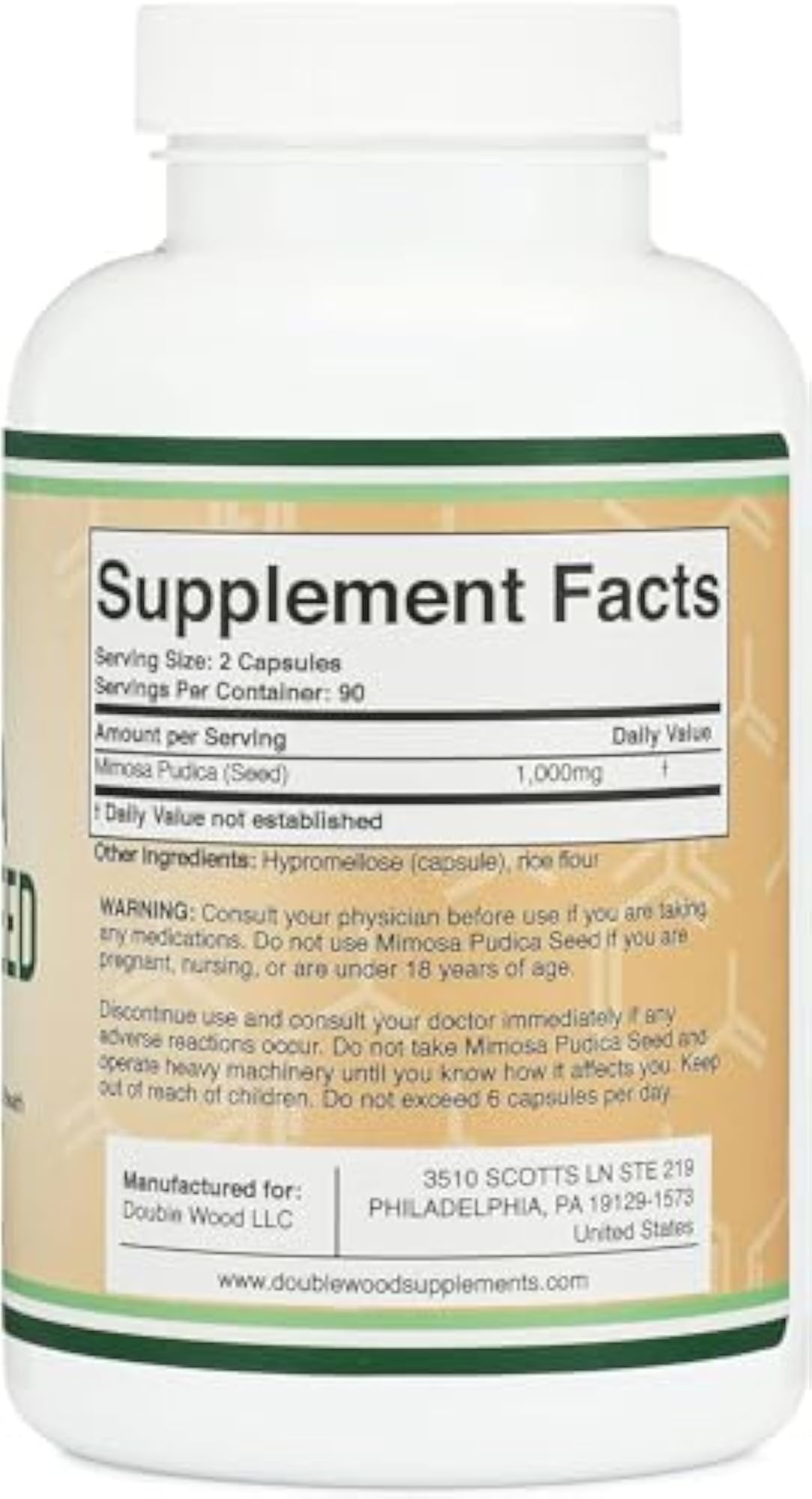 Mimosa Pudica Seed Capsules 1000mg, Digestive Support