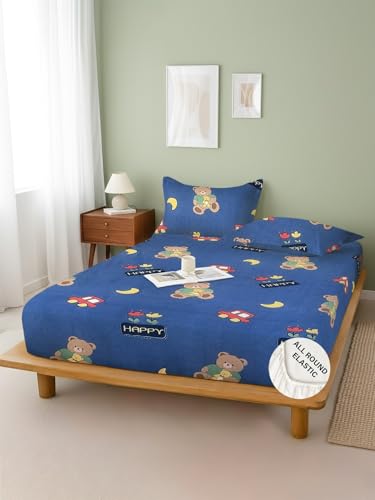 Image of Weave & Decor Printed Kids Bedsheets for King Size Bed 72x78x8 Inches, with 2 Pillow Covers 20x30 Inches for Longer Double Mattresses