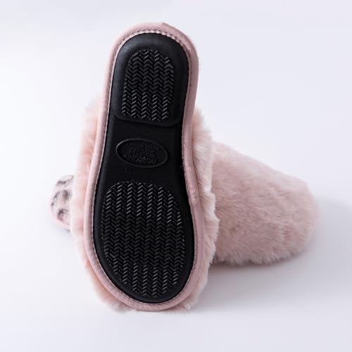 Roxoni Women's Cozy Plush Furry Close Toe Slipper with Comfort Non Slip Outsole3