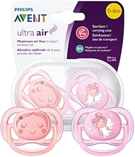 Philips Avent SCF345/20 Ultra Air Dummy 0-6 months, Breathable Orthodontic, BPA free, Double pack, Girl/Angel
