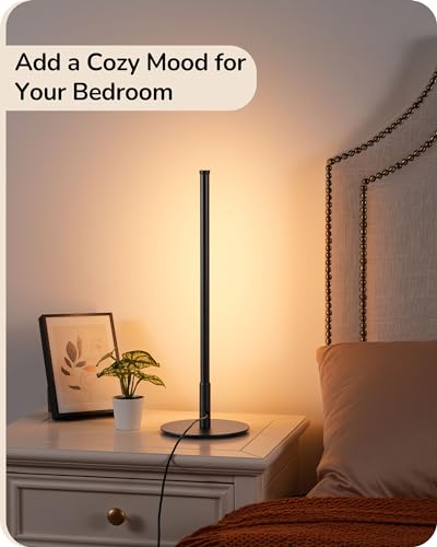 Edishine Modern Led Table Lamp, 3 Color Temperatures, Stepless Dimmable Minimalist Bedside Lamp, Nightstand Lamp For Bedroom, Living Room, Office, Matte Black thumb #4