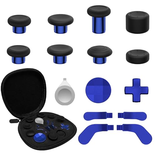 Image of CHARM FOCUS 16-in-1 Metal Thumbsticks Replacement Kits for Xbox Elite Series 2, Xbox Elite 2 Controller Accessories, Includes Magnetic Joysticks, Paddles, Silicone Caps, D-Pads, 1 Tool (Cobalt Blue)