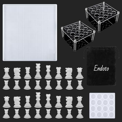 Resin Chess Set With Checkers Board Mold